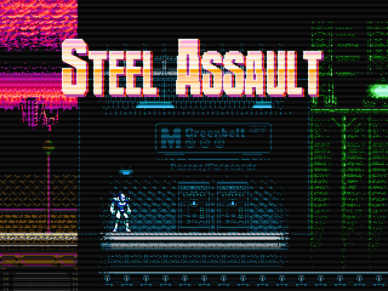 Steel Assault is an old-school style action platformer that's strictly NES style.