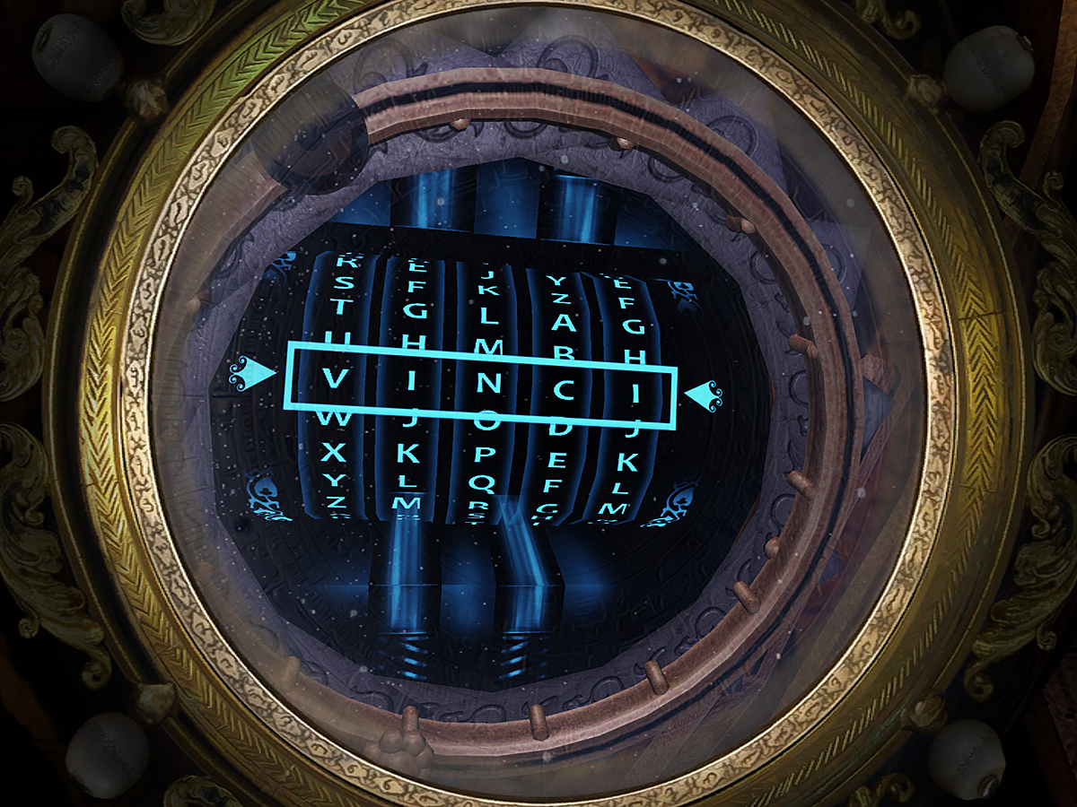 Showing off one of The House of Da Vinci's puzzles