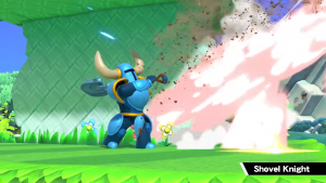 Shovel Knight blasting Wario off into space