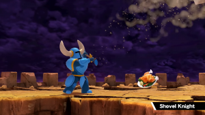 Shovel Knight digging up a great meal