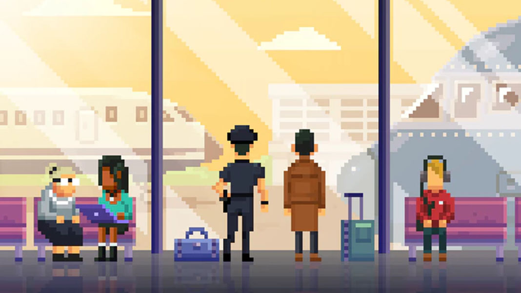 Screenshot of Detective McQueen and Officer Dooley at the airport.