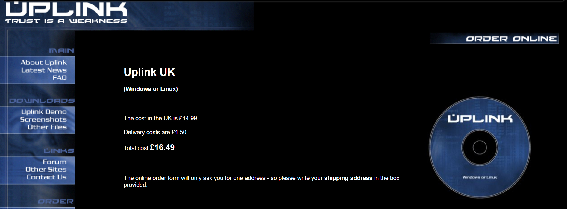 History of Indie Games - Uplink Website