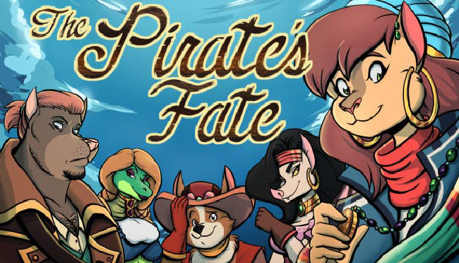 Promo illustration of “The Pirate’s Fate,” featuring five different anthropomorphic characters.