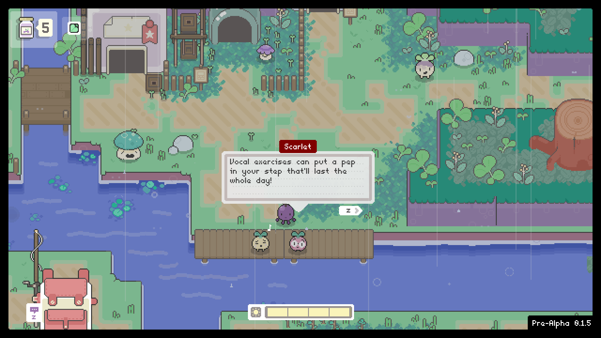 Garden Story lets players take on the role of an anthropomorphic and friendly grape.